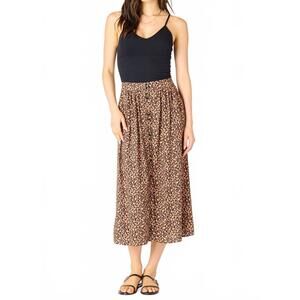 NEW DEX CLOTHING leopard midi skirt in multi